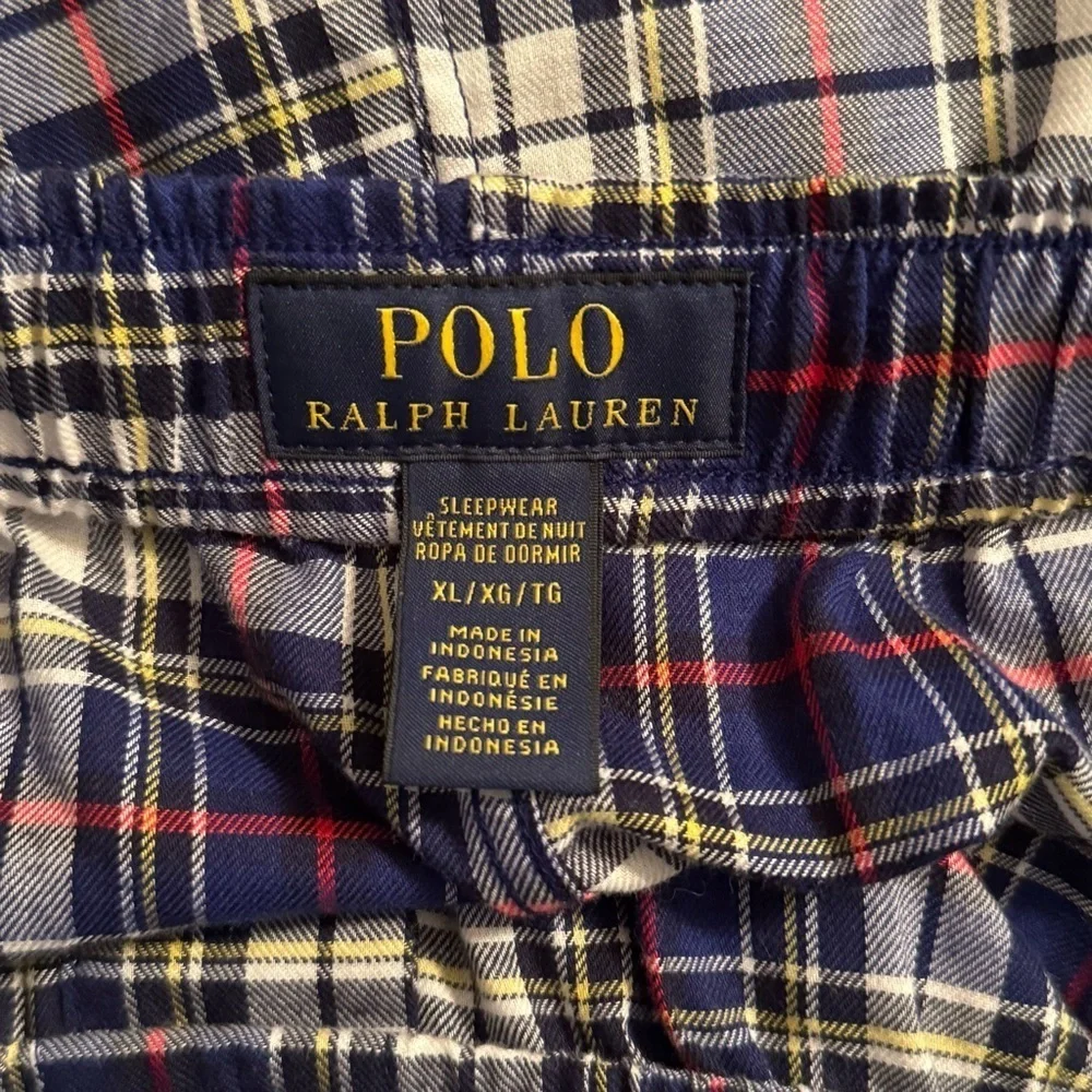 Polo Ralph Lauren Mens Size XL Sleepwear Blue Tartan Plaid Pajama Pants Lounge